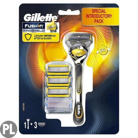 Gillette Proshield - Scheermes + 3 Mesjes -